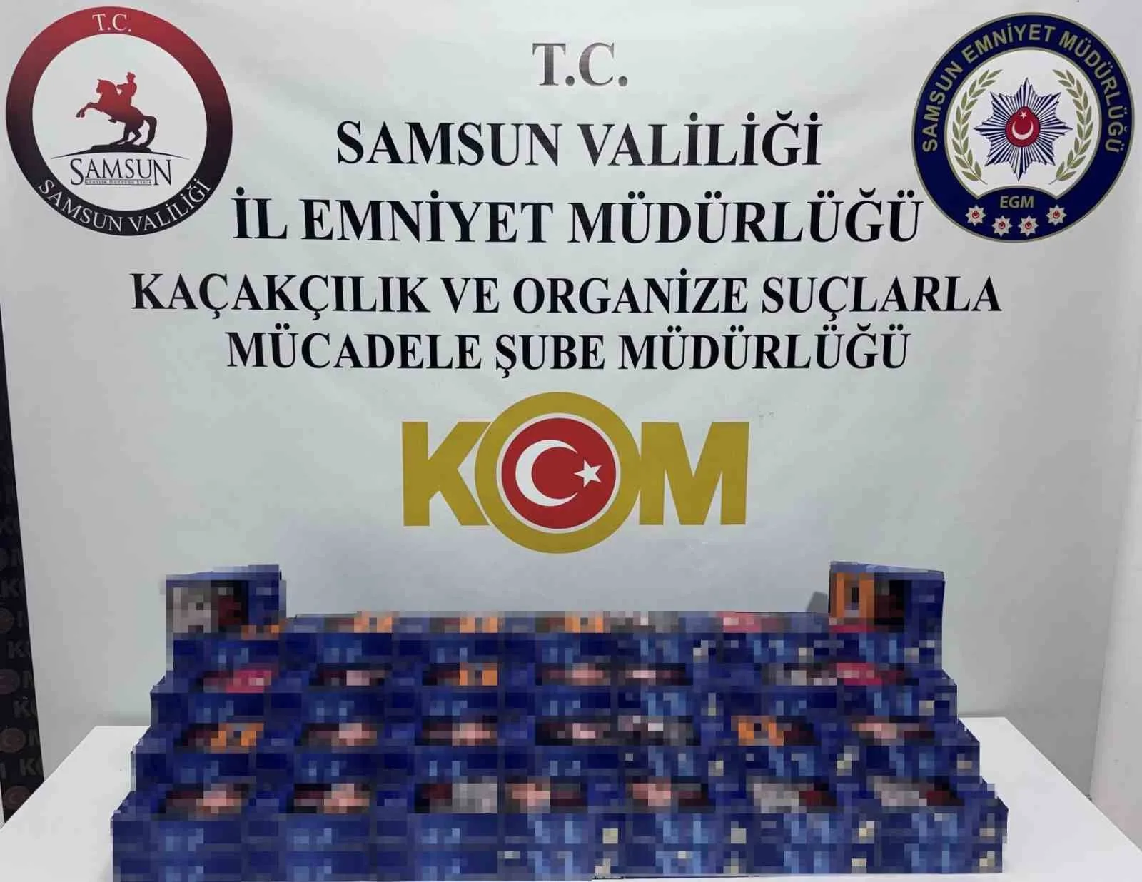 Samsun’da polis operasyonunda 20 Bin Kaçak Makaron Yakalandı
