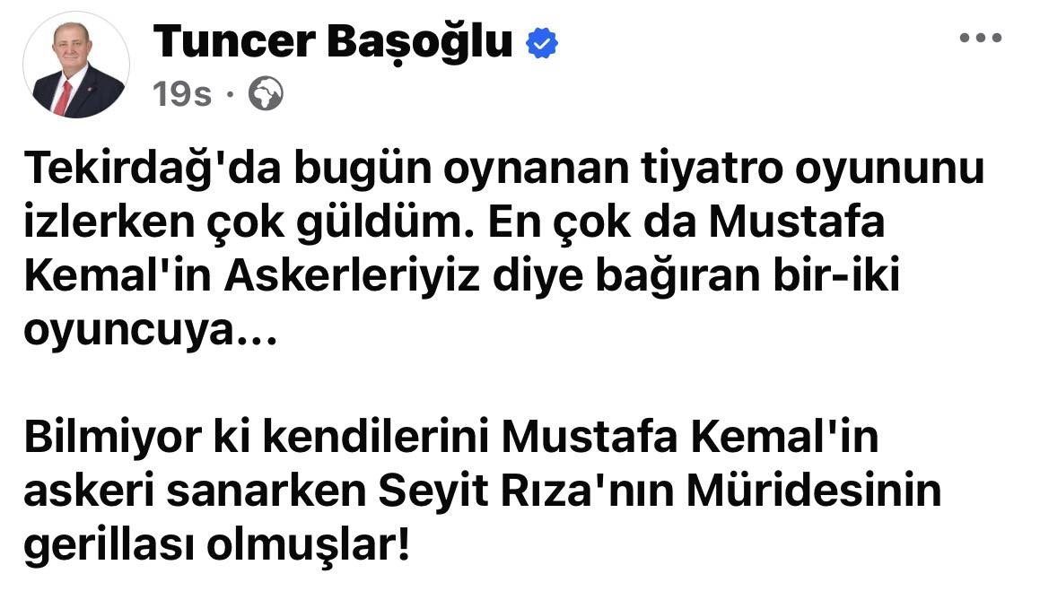 CHP’den istifa eden Hayrabolu Belediye Başkanı Başoğlu’ndan dikkat çeken paylaşım
