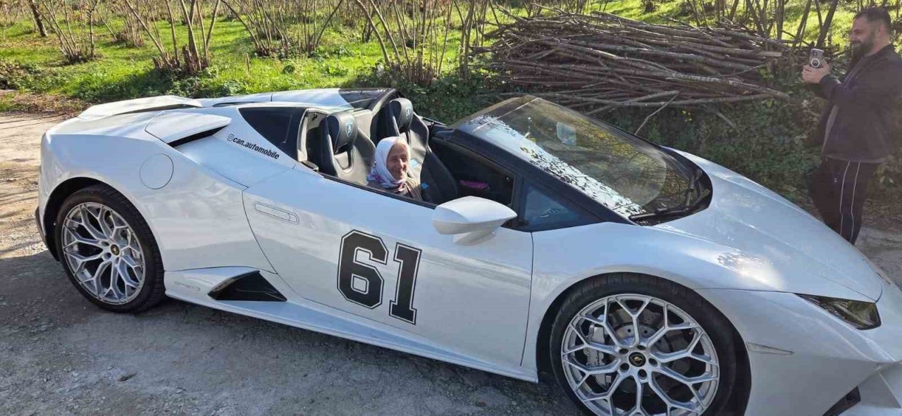 Trabzon’a Lamborghini ile geldi, köy yollarında ilgi odağı oldu