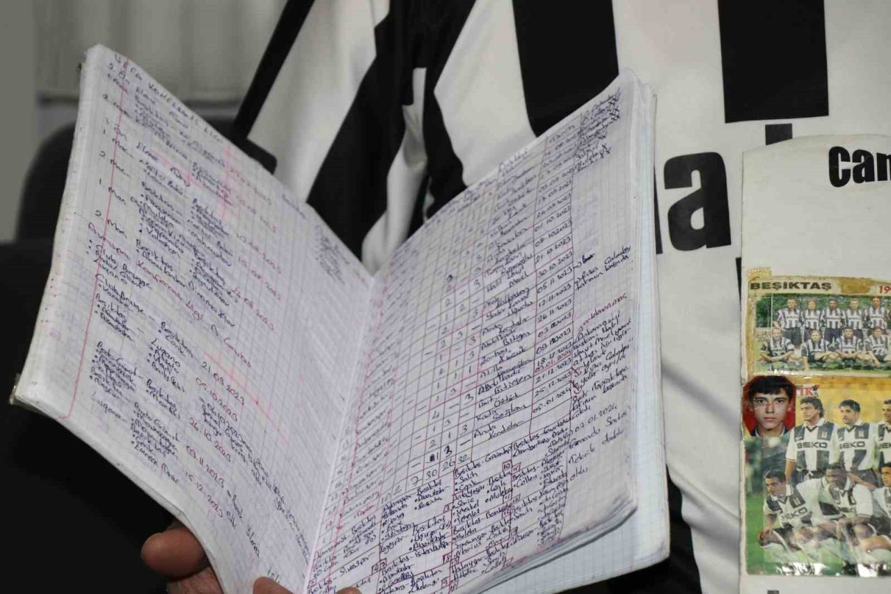 25 yıldır Beşiktaş’ın her maçını tek tek not ediyor