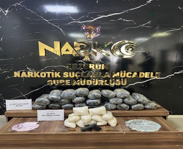 Erzurum’da 23 kilo skunk ve 11 kilo metamfetamin ele geçirildi
