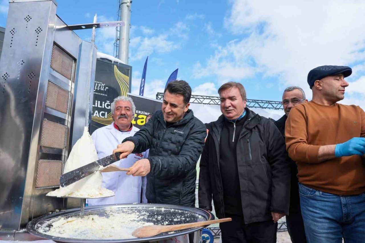 Valiler Ergan Dağı’nda et döner yerine tulum peyniri döneri kesti